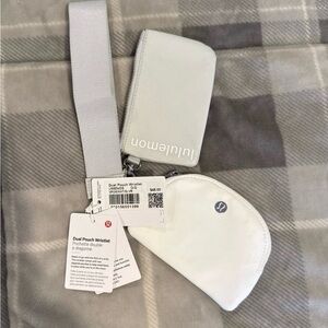 lululemon athletica Dual Pouch Wristlet in Light Gray and White